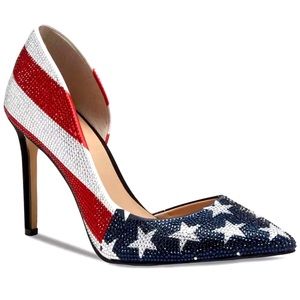 International Concepts (I.N.C.) Women’s American red white and blue pumps.